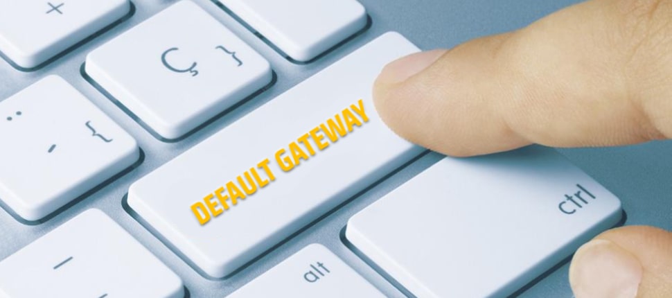 default gateway written on a keyboard