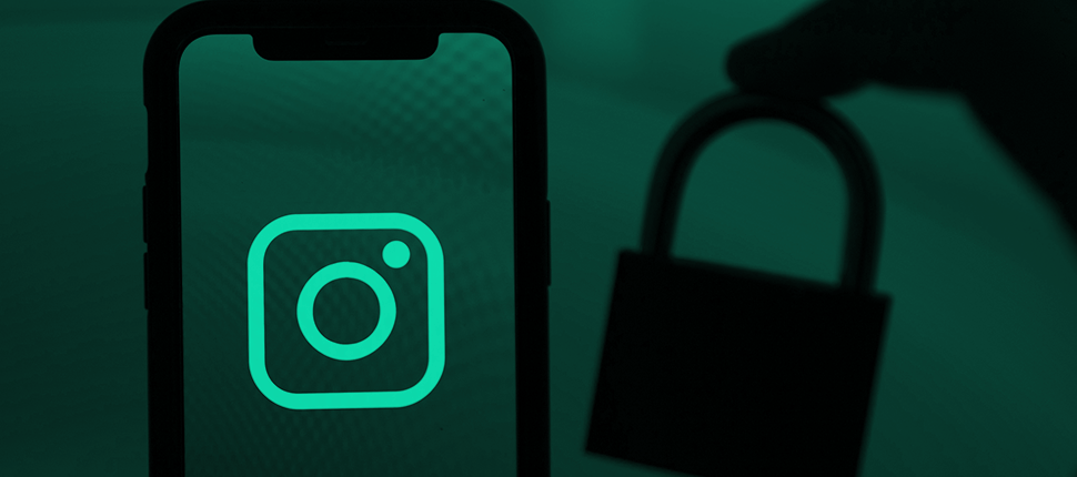 instagram logo with a padlock instragram security concept