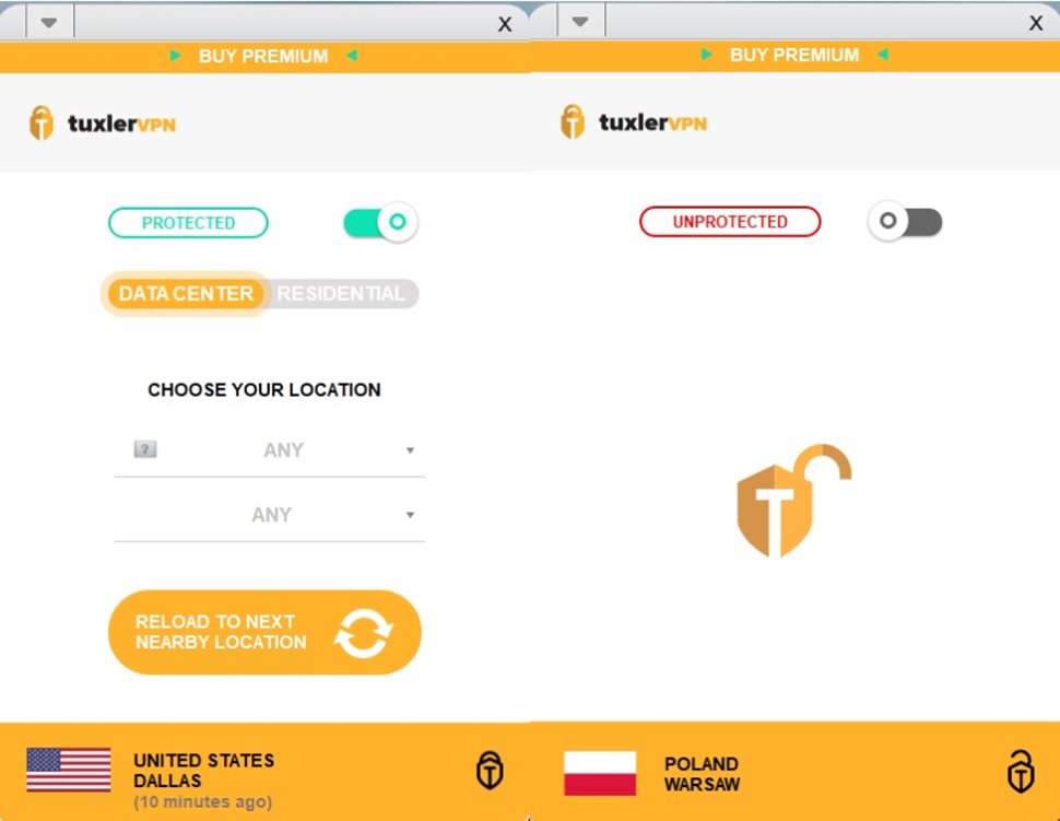 tuxlerVPN app turn off windows